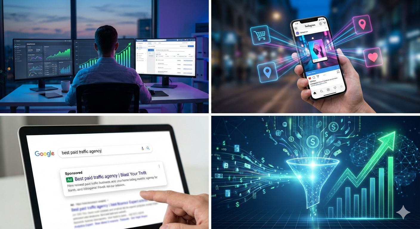 A night scene featuring a multi-lane highway tunnel with bright light streaks indicating moving vehicles. The left lane has white and yellow light trails while the right lane has mainly red light trails, suggesting incoming and outgoing traffic. Overhead traffic signals with green arrows direct the flow. Trees and side barriers are vaguely visible along the road.